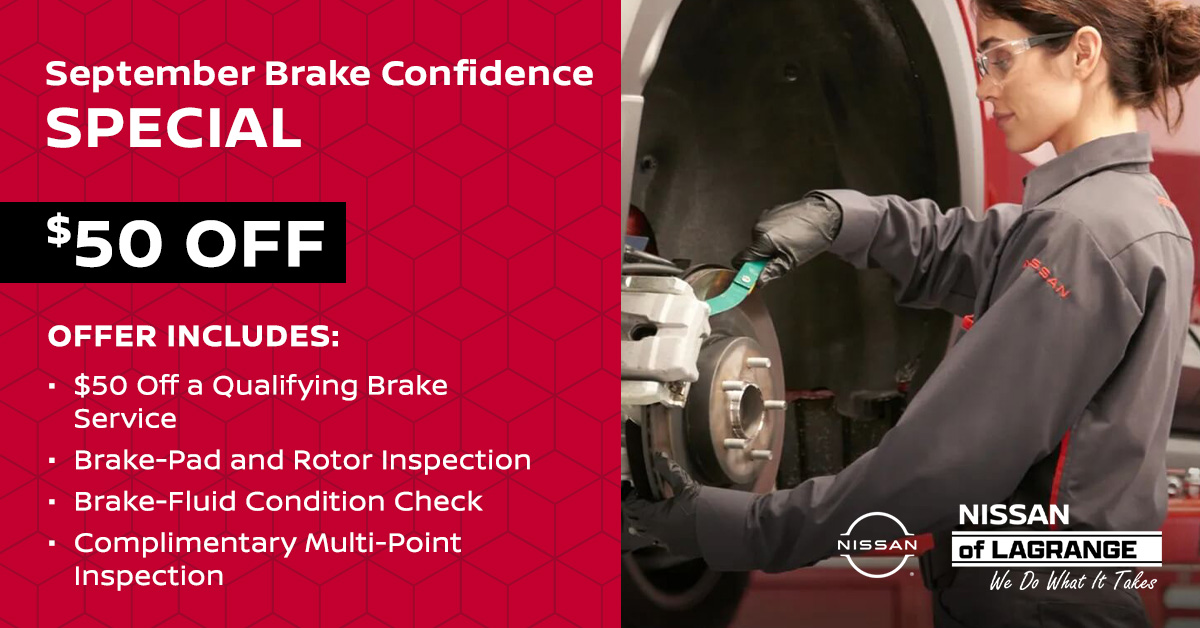 September Brake Confidence Special, $50 Off at Nissan of LaGrange